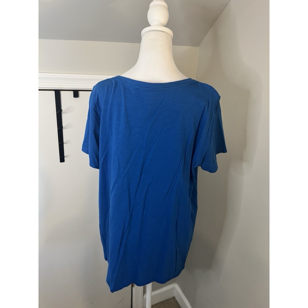 Eileen Fisher  Blue Short Sleeve Round Neck‎ Tee Shirt Large - Picture 4 of 7